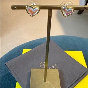 Kendra Scott Gold Ari Dichroic Heart Earrings